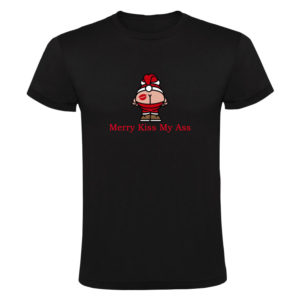 Merry kiss my ass Heren T-shirt