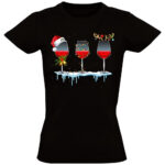 Kerst wijnglazen Dames T-shirt