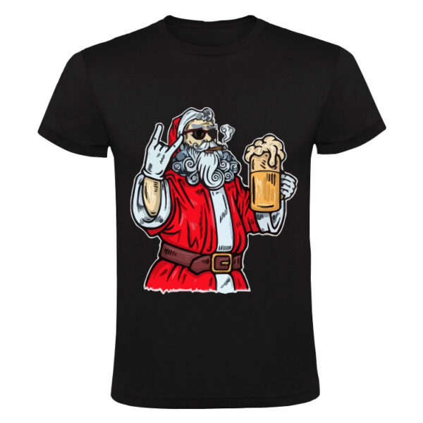 Kerstman met bier Heren T-shirt