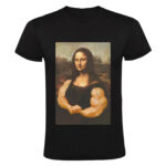 Mona Lisa met spierballen Heren T-shirt