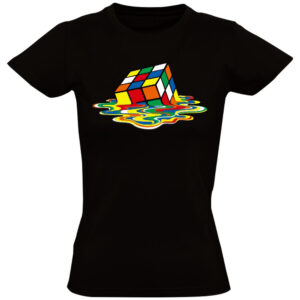 Gesmolten Rubiks Cube Dames T-shirt