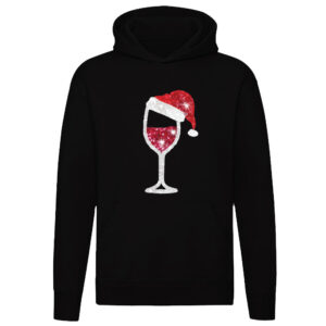 Wijnglas Met Een Kerstmuts Hoodie