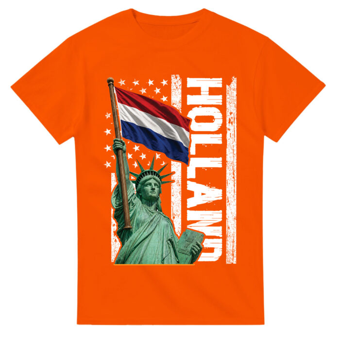 Vrijheidsbeeld Met Vlag Shirt