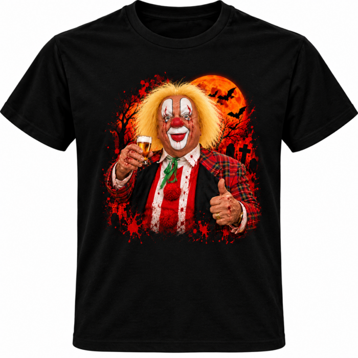 Bekende Clown met Bier Shirt